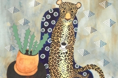 A Leopard Drinking Coffee